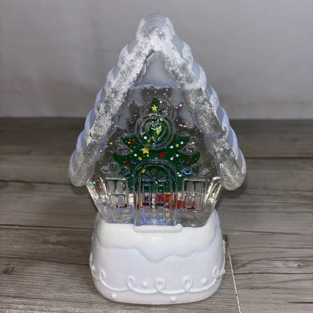 Hallmark Snow Globe Magic Color Changing Gingerbread House Christmas‎ Tree